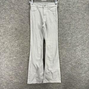 New Divided Jeans Women 0 Gray Mid Rise Flat Front Flared Pockets Denim Light
